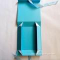 Baby Blue Folding Paper Gift Box with Ribbon